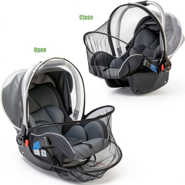 Sysmie Baby Stroller Insect Netting Black White-3