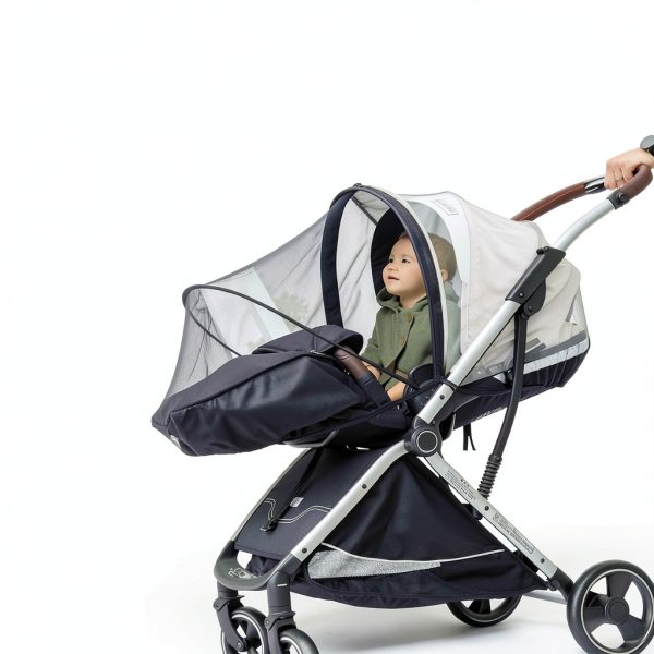Sysmie Baby Stroller Insect Netting Black White-5