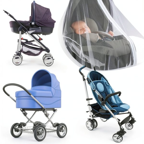 Baby Stroller Netting VitalCozy Polyester White-5
