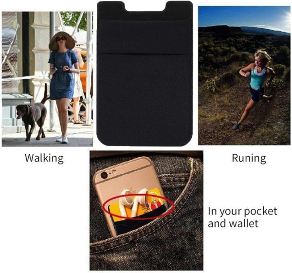 Fulgamo Phone Card Holder Black Slim Design-5