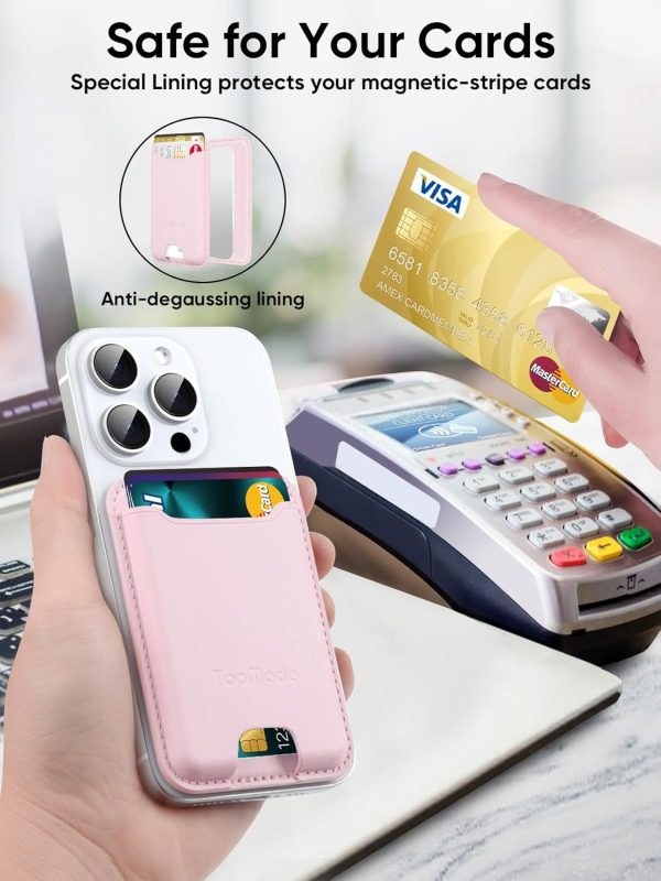 TopMade Phone Card Holder Premium Leather Material Adhesive-5