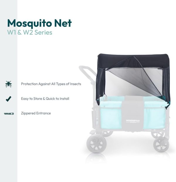 WonderFold Outdoor Stroller Mosquito Net Black-2