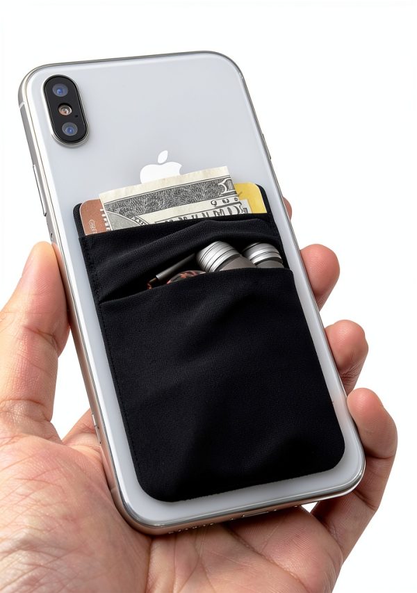 Wensor Direct Phone Card Holder Black Elastic Pouch-1