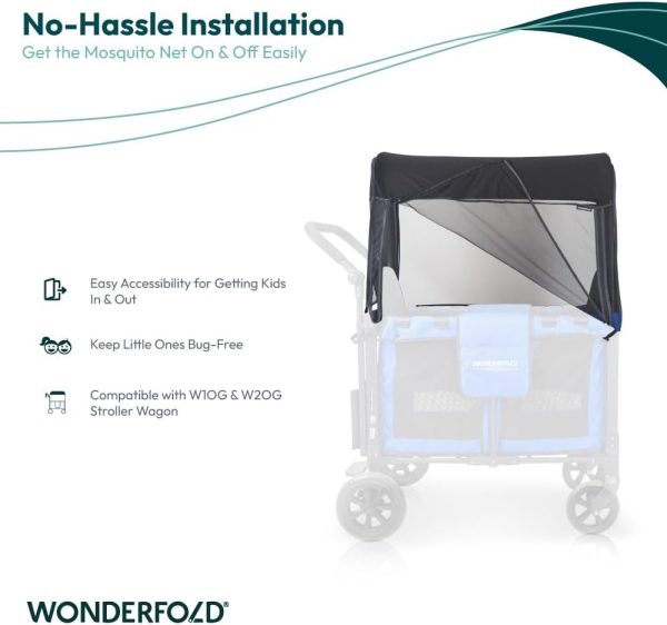 WonderFold Outdoor Stroller Mosquito Net Black-4