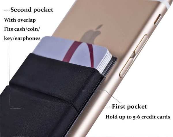 Fulgamo Phone Card Holder Black Slim Design-2