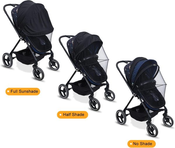 JOFOL BABE Baby Stroller Mosquito Net Upgrade Black-1