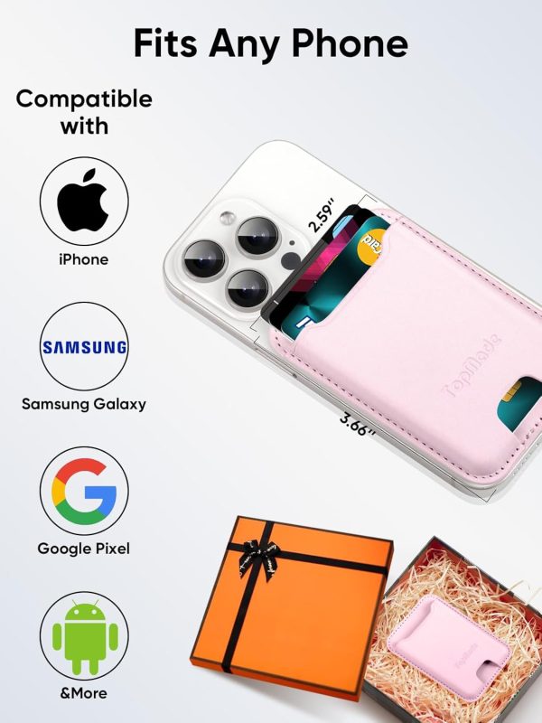 TopMade Phone Card Holder Premium Leather Material Adhesive-7