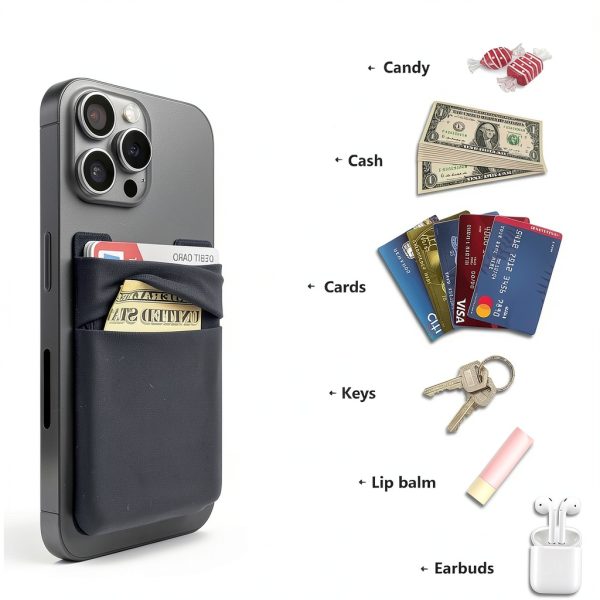 Wensor Direct Phone Card Holder Black Elastic Pouch-6