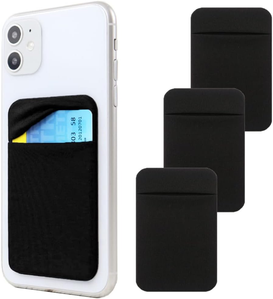 Fulgamo cell phone card holder with cards and earphones