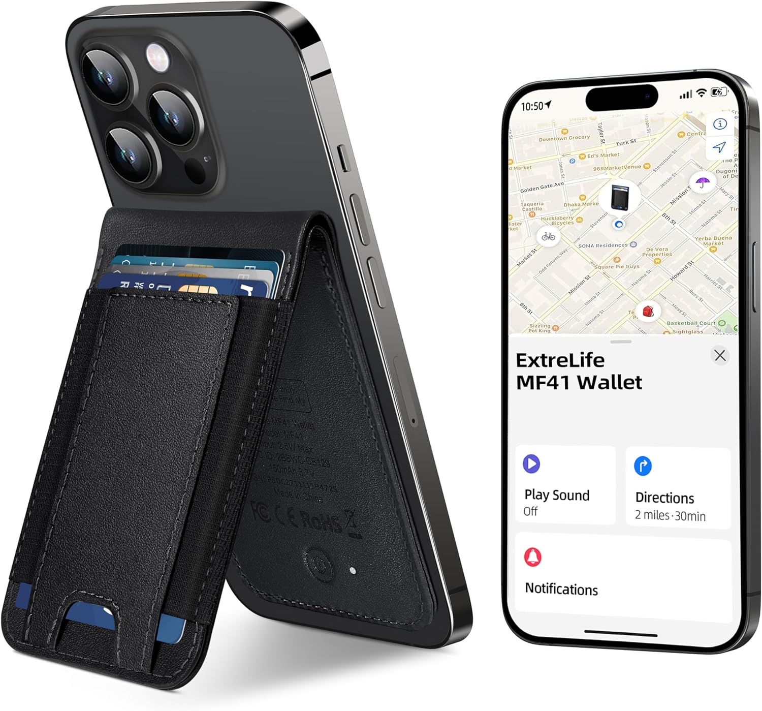 'ExtreLife MagSafe wallet with Apple Find My technology'