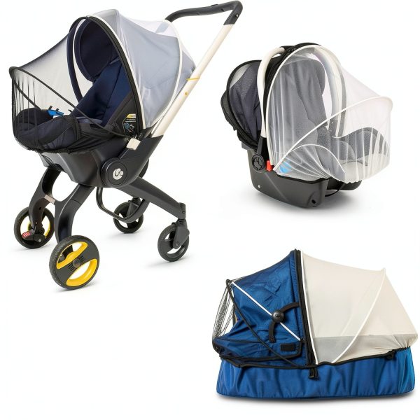 Sysmie Baby Stroller Insect Netting Black White-2