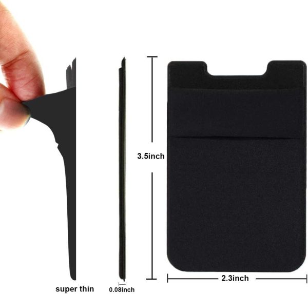 Fulgamo Phone Card Holder Black Slim Design-3