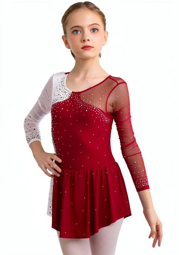 Girls Ice Skating Dress BrandX Light Rhinestone-1