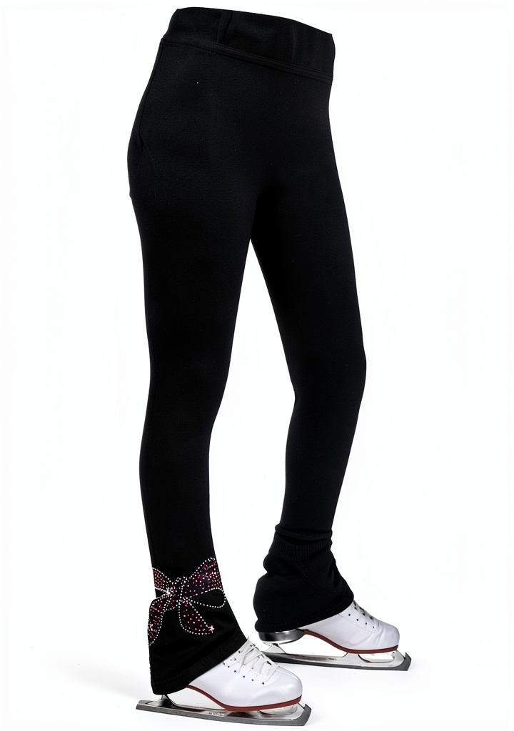 Girl wearing IceStar ice skating tights on a rink