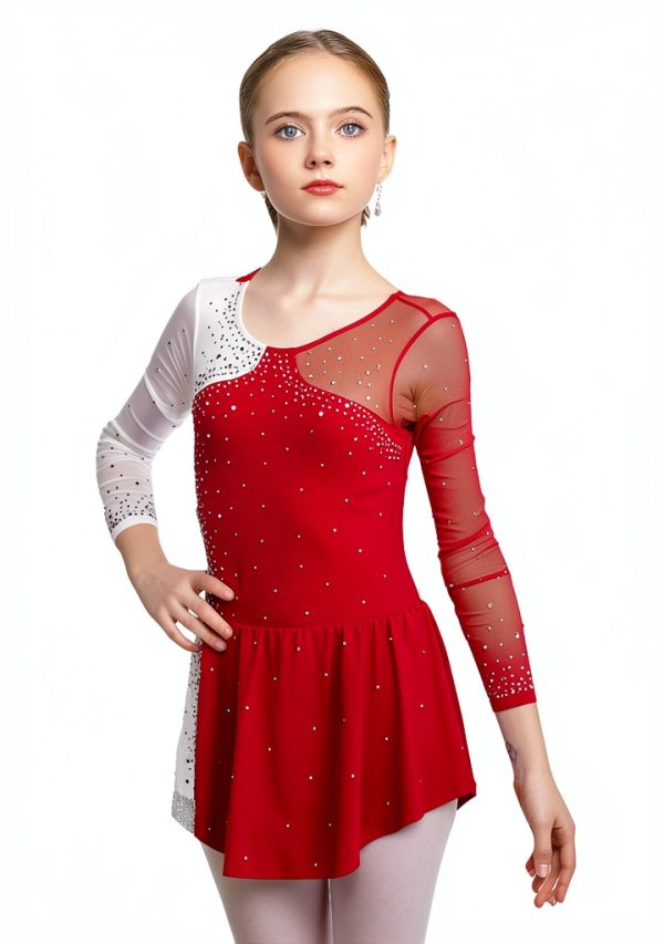 Girls Ice Skating Dress BrandX Light Rhinestone-6