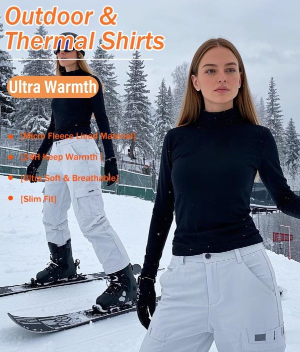 NebuKinex Women's Thermal Mock Turtleneck Tops-2