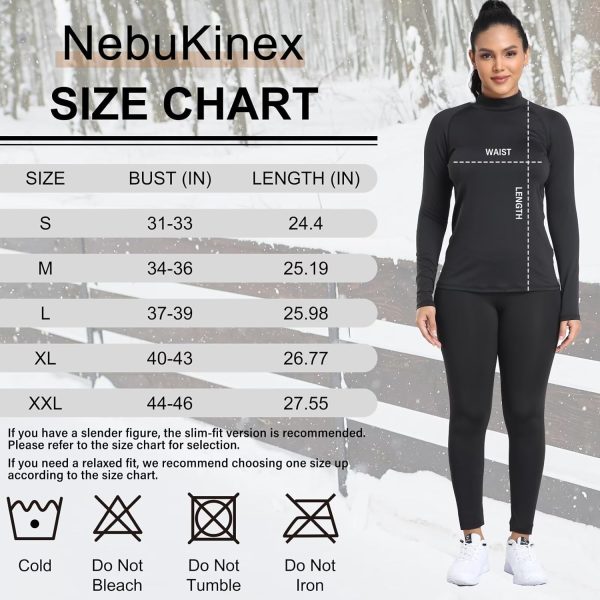 NebuKinex Women's Thermal Mock Turtleneck Tops-6