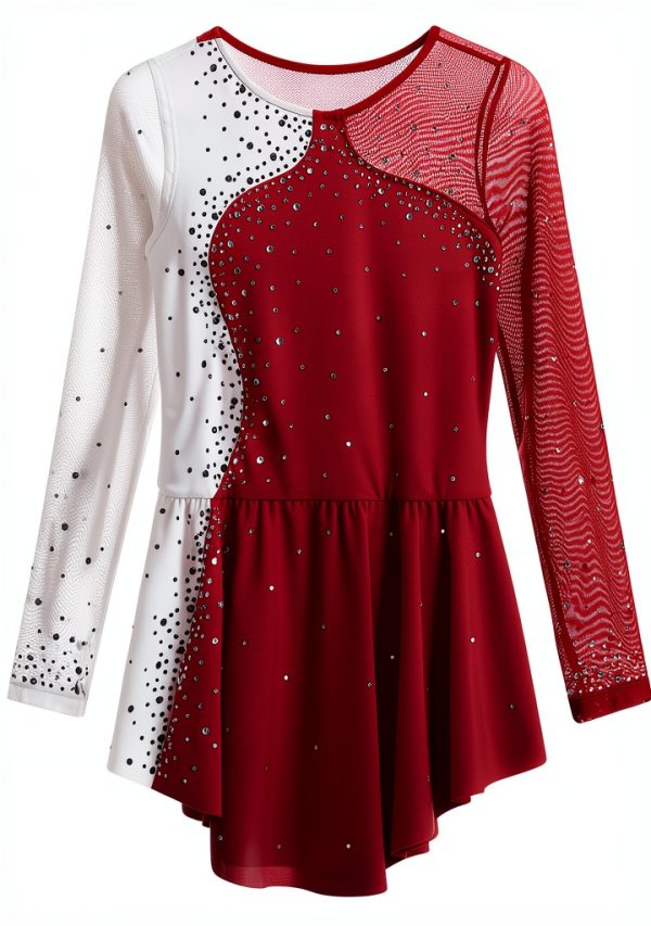 Girls Ice Skating Dress BrandX Light Rhinestone-4