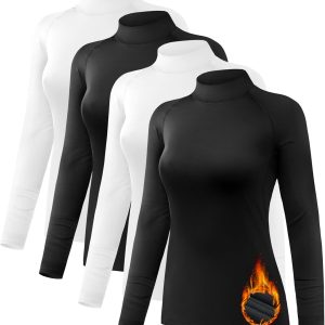 NebuKinex Women's Thermal Mock Turtleneck Tops-0