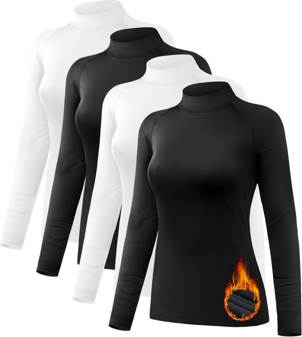 NebuKinex Women's Thermal Mock Turtleneck Tops-0