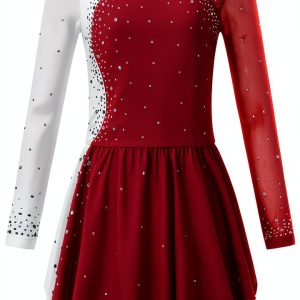 Girls Ice Skating Dress BrandX Light Rhinestone-0