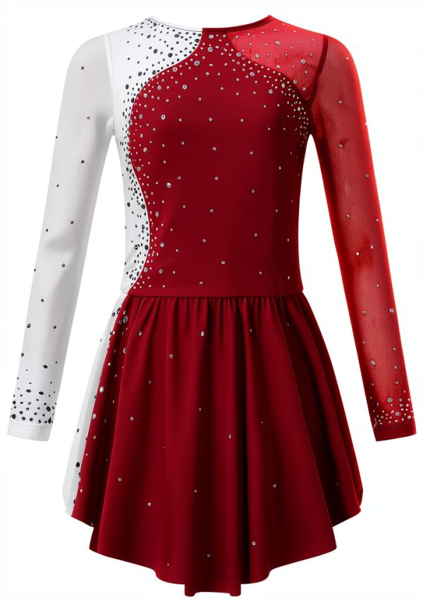 Girls Ice Skating Dress BrandX Light Rhinestone-0
