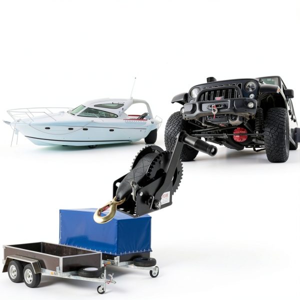 VEVOR Rope Crank, 800 LBS Capacity Heavy Duty Hand Winch with 33 FT Steel Wire Cable and Alloy Hook, w/ 2-Gear Two-Way Manual Operated Ratchet, for ATVs Boats Trailers Trucks Auto Marine-5