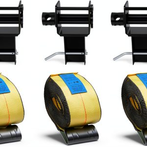 Set of 4 Heavy Duty Trailer Stake Pocket Winch with 4" x30' Ratchet Belt, 5400 lbs Capacity, 16,200 lbs Break Strength, Fits 1.5x3 inch Stake Pockets-0