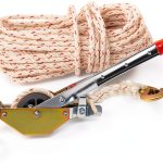 YINCHEN 3/4 Ton Rope Puller Winch 100ft 5/8in Polyester Rope Hooks-0