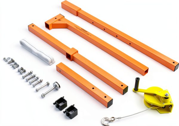 Gdrasuya10 Lifting Crane Tool for Air Conditioner, Stainless Steel Conditioner Outside Installation Bracket Crane Lift Folding Self-Locking Manual Winch (10M)-4