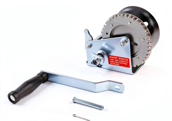 1400 LBS Pulling Ratchet Winch Fit for Universal Boat Parts Trailers Marine Hand Winch Manual Winch Silvery Steel Galvanized-2