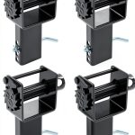 Heavy Duty Trailer Stake Pocket Winch Set of 4 – 5400 lbs Load Capacity, 16200 lbs Breaking Strength Carbon Steel Flatbed Truck Winch for Tie Down Straps, Cargo Securement(4 Hole)-0