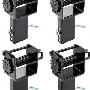 Heavy Duty Trailer Stake Pocket Winch Set of 4 – 5400 lbs Load Capacity, 16200 lbs Breaking Strength Carbon Steel Flatbed Truck Winch for Tie Down Straps, Cargo Securement(4 Hole)-0