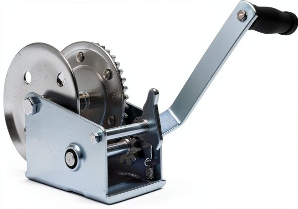 1400 LBS Pulling Ratchet Winch Fit for Universal Boat Parts Trailers Marine Hand Winch Manual Winch Silvery Steel Galvanized-5