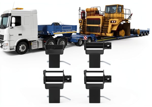 Heavy Duty Trailer Stake Pocket Winch Set of 4 – 5400 lbs Load Capacity, 16200 lbs Breaking Strength Carbon Steel Flatbed Truck Winch for Tie Down Straps, Cargo Securement(4 Hole)-2