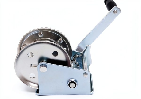 1400 LBS Pulling Ratchet Winch Fit for Universal Boat Parts Trailers Marine Hand Winch Manual Winch Silvery Steel Galvanized-4